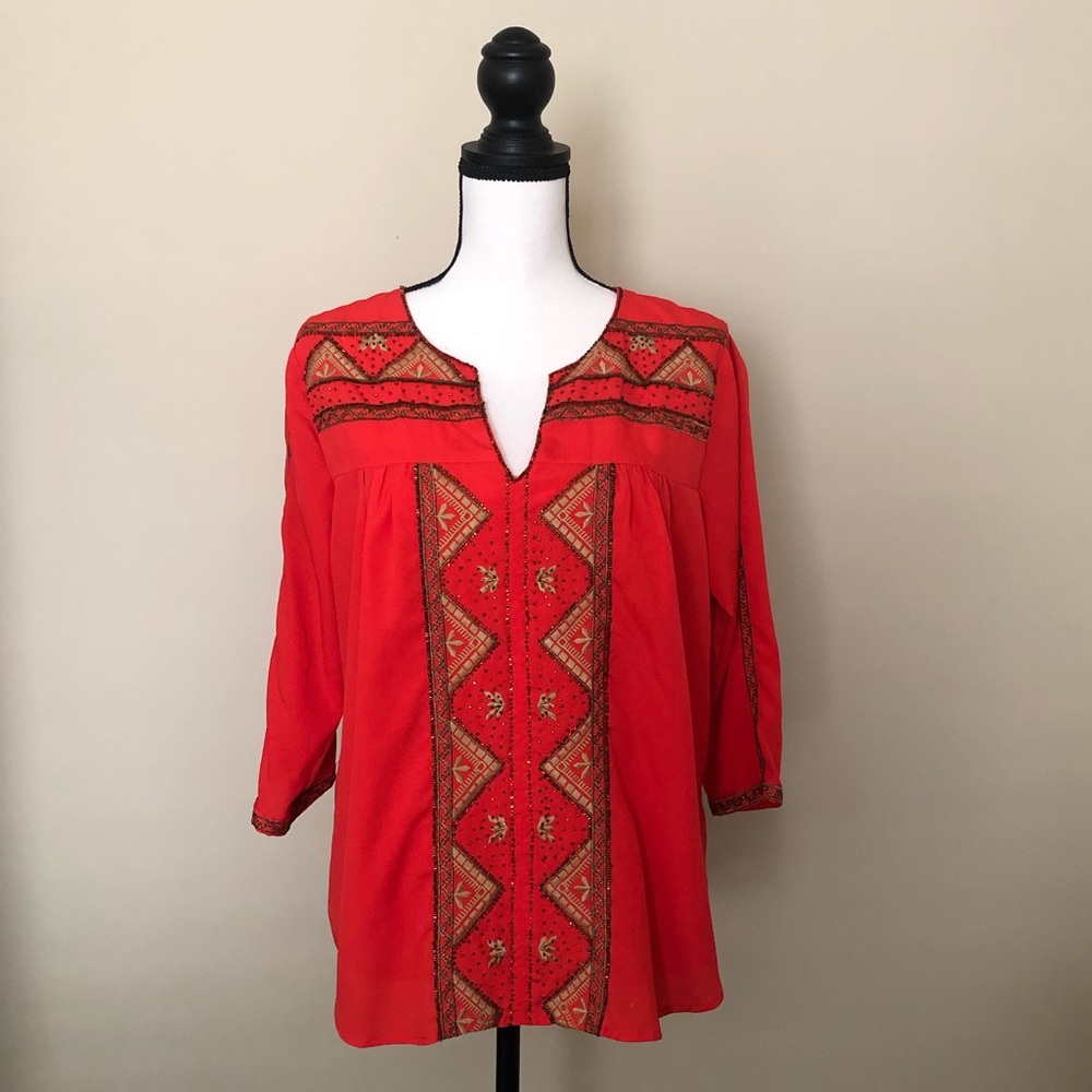 MM Couture Beaded Embroidered Top